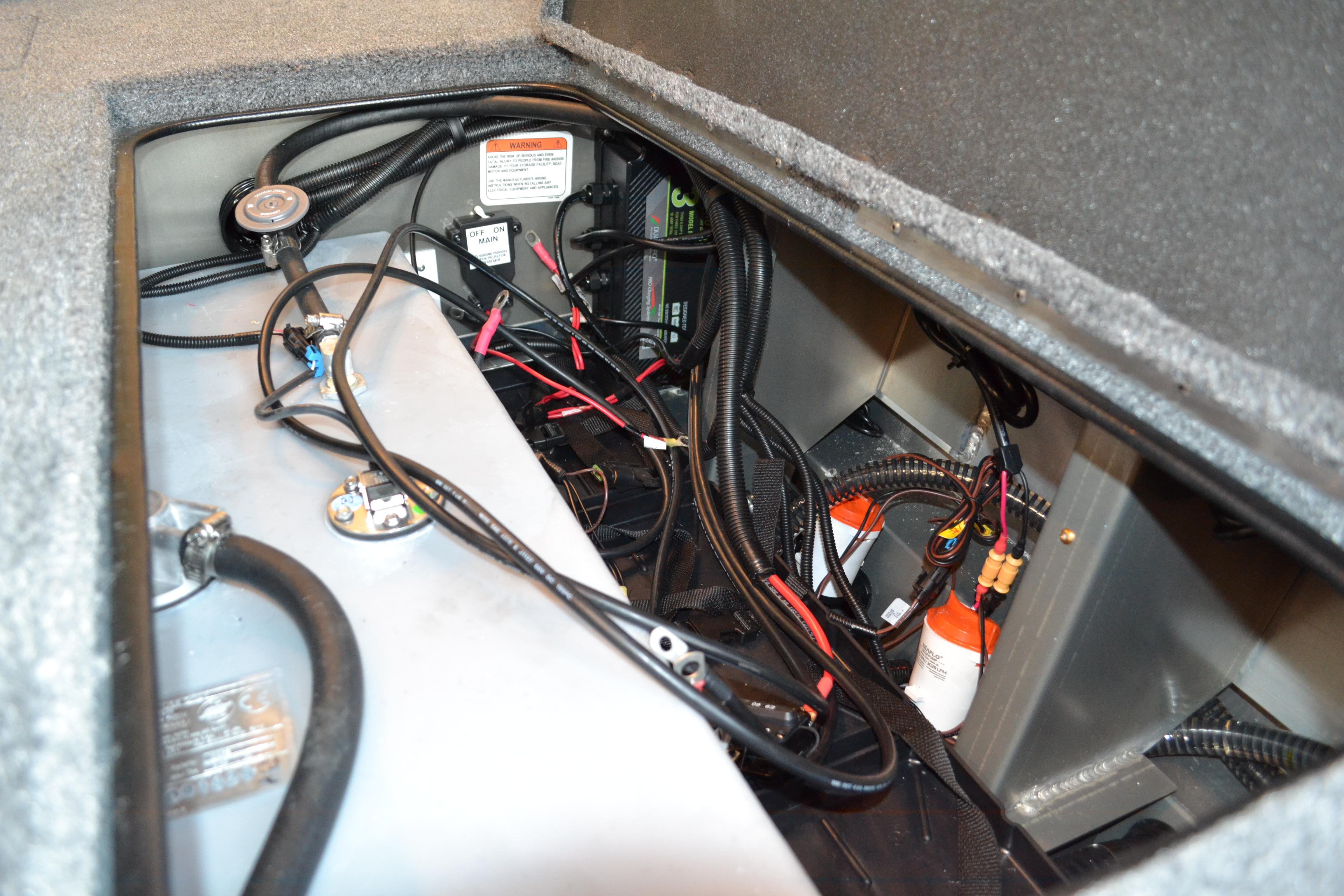 2026 Ranger RT178C boat interior wiring and components.