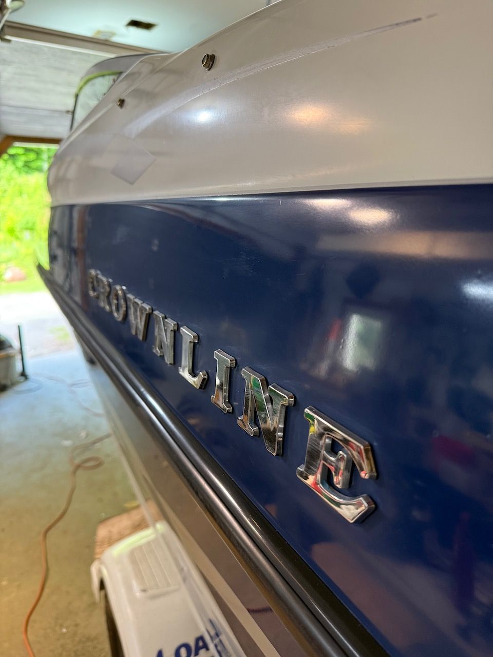 Close-up of a 2000 Crownline 192 BR boat.