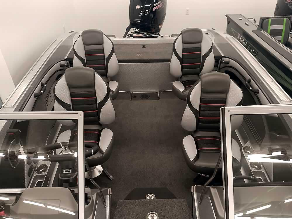 2025 Ranger 1880MS Angler boat interior with four seats and modern design.