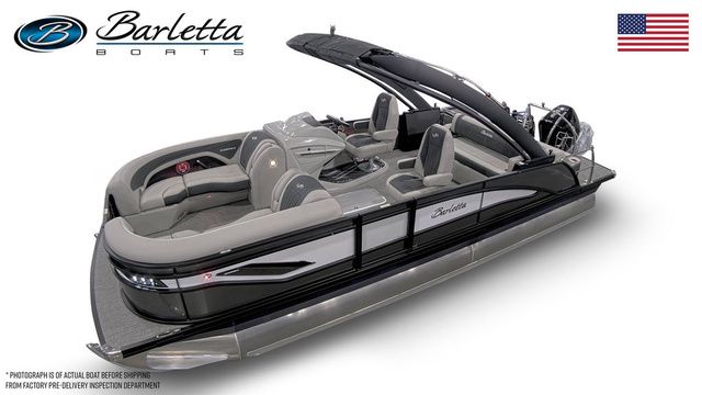 2026 Barletta Corsa 23UCA luxury pontoon boat with sleek design and spacious seating.