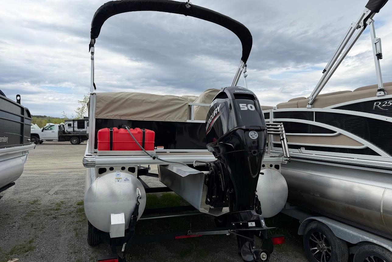 2025 Sun Tracker Party Barge 16 DLX with Mercury 50 outboard motor.