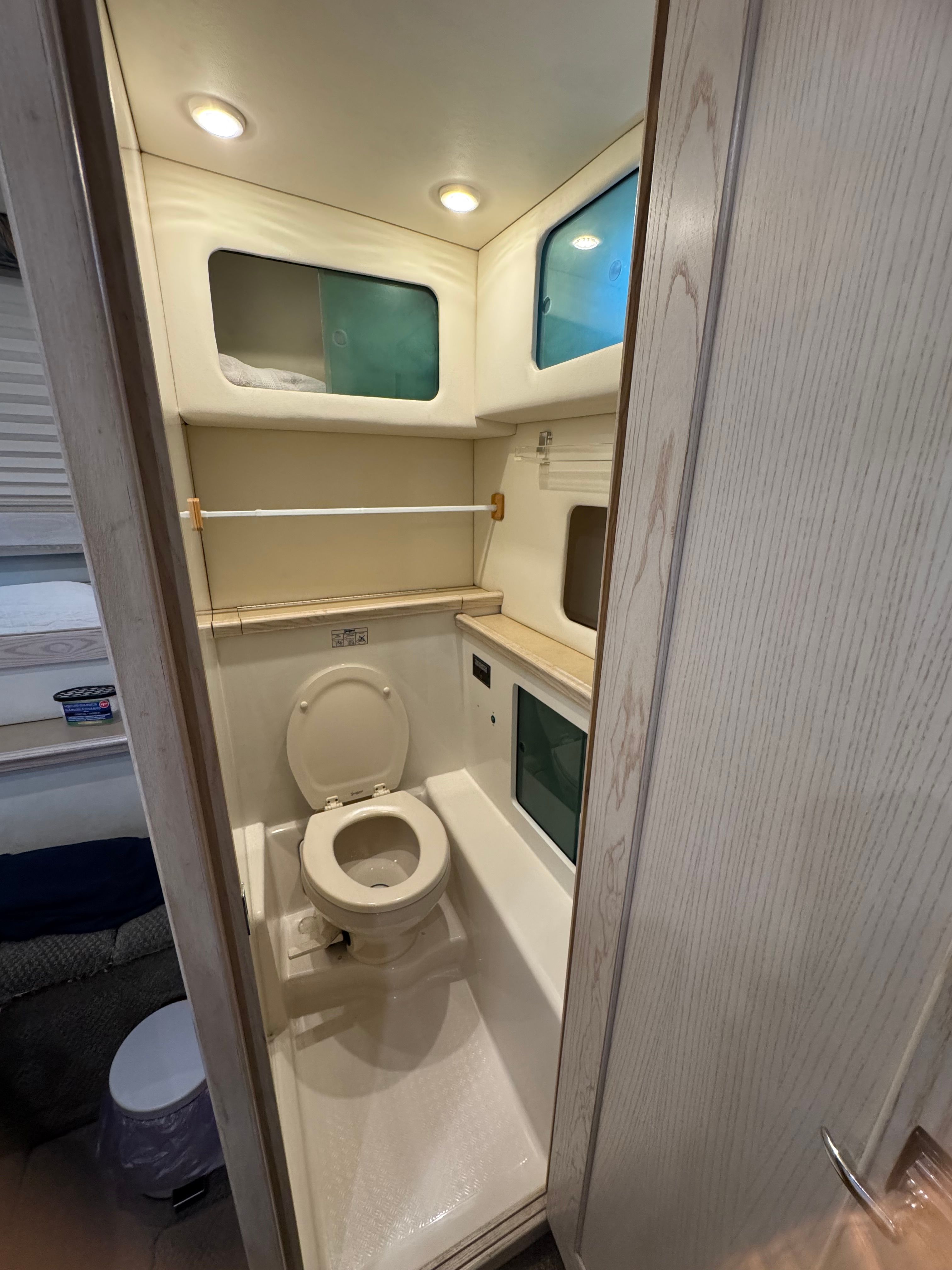 Bathroom in 1996 Bayliner 3587 Aft Cabin Motor Yacht.