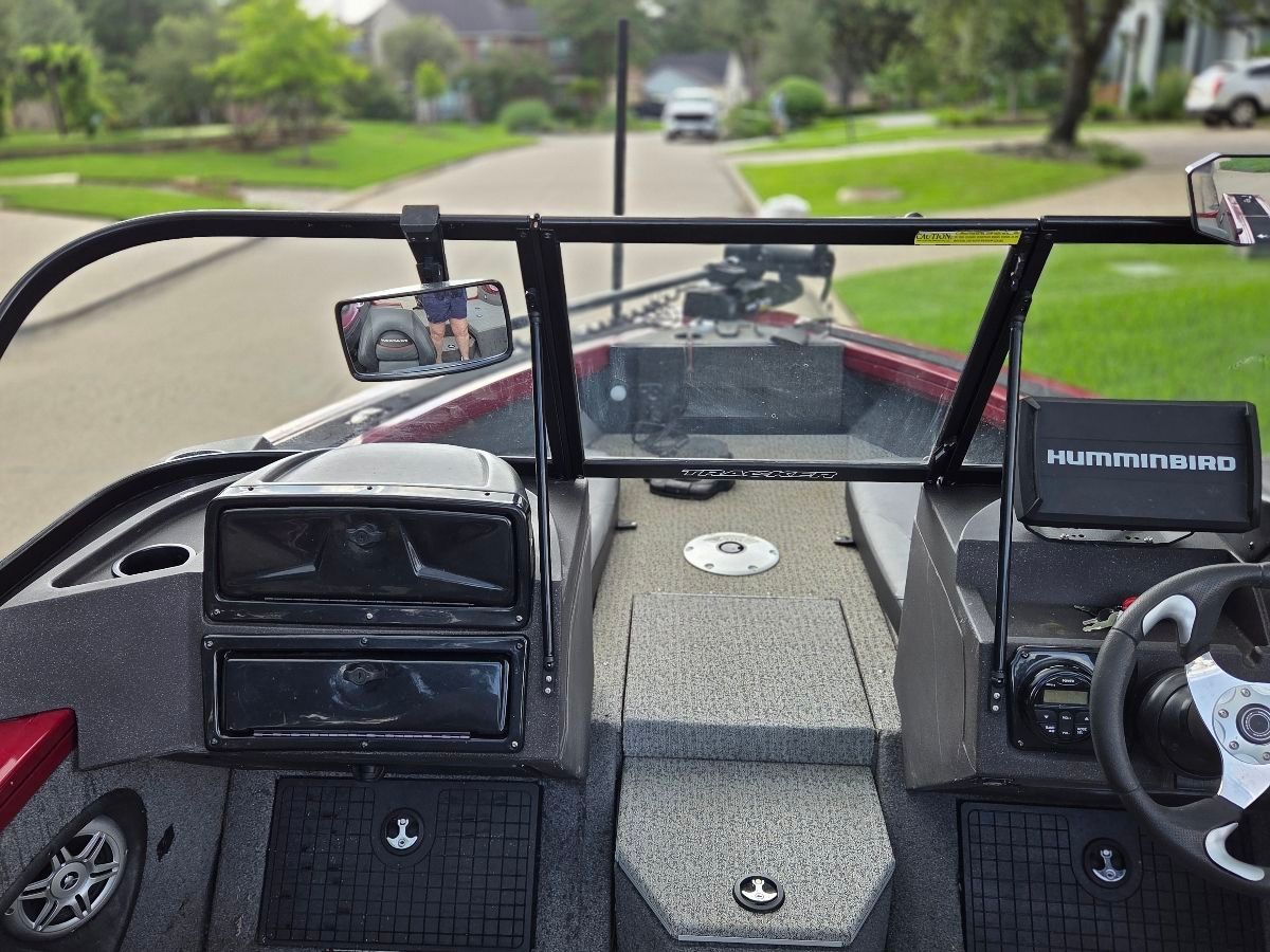 Interior view of a 2022 Tracker Targa V-19 TE boat.