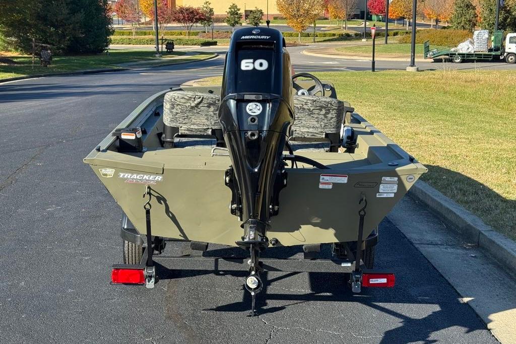 2026 Tracker Grizzly 1754 SC boat with Mercury 60 engine on a trailer.