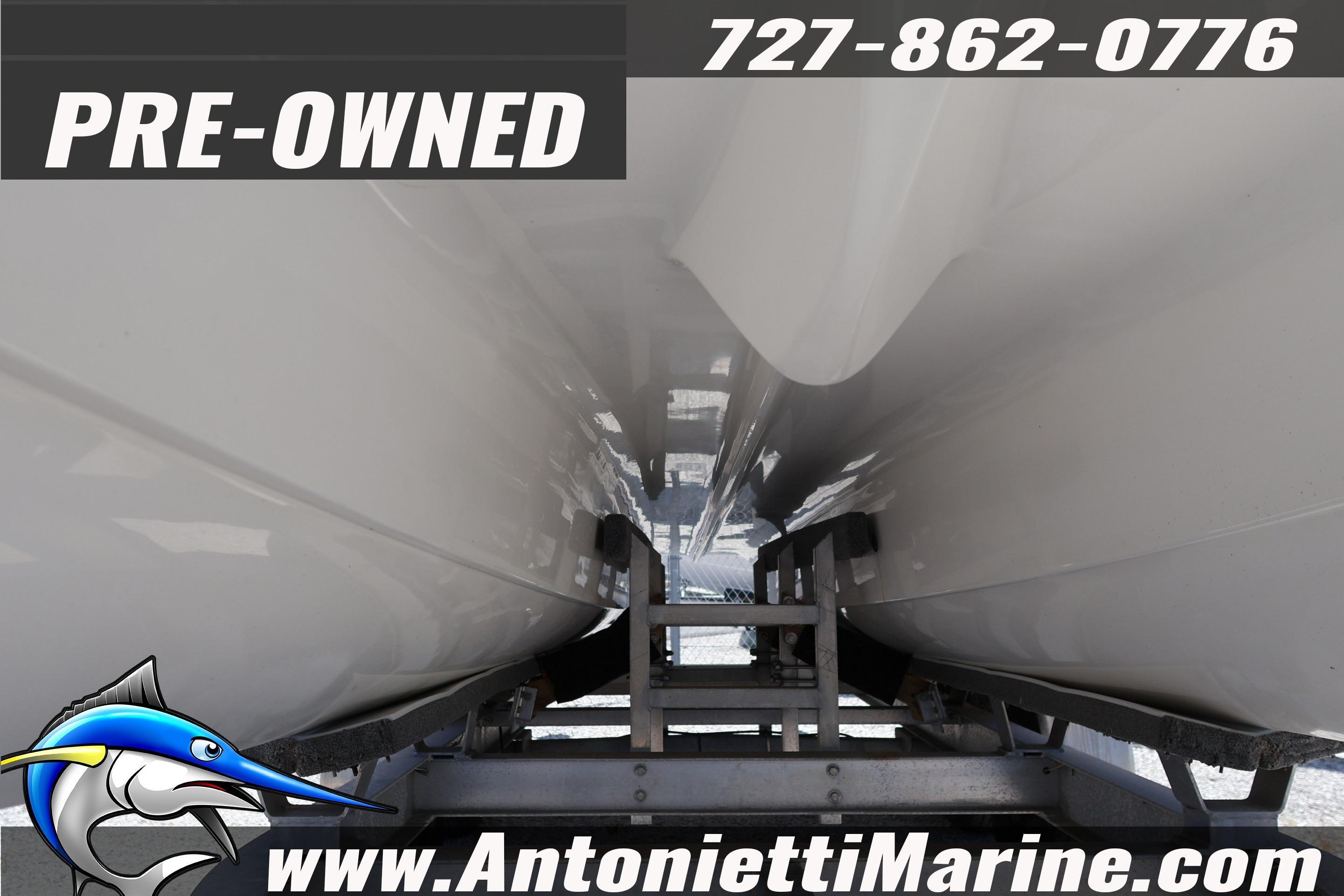 Pre-owned 2023 World Cat 230 DC boat on trailer at Antonietti Marine.