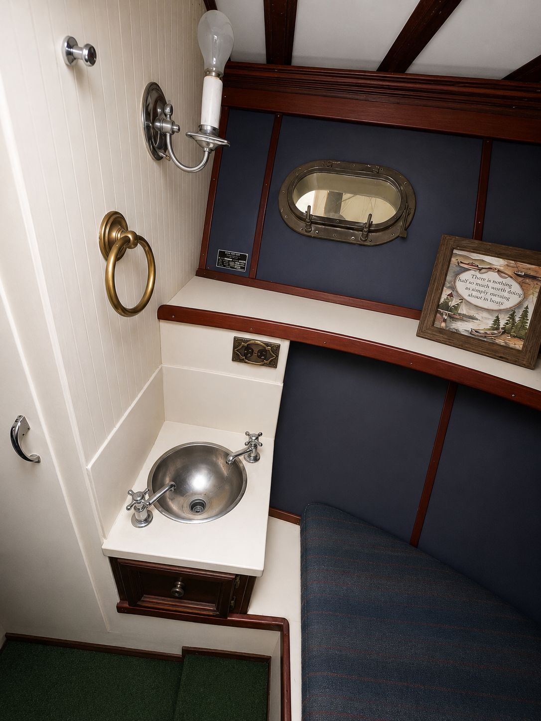 Interior of a 1951 Chris-Craft 50 Catalina yacht.