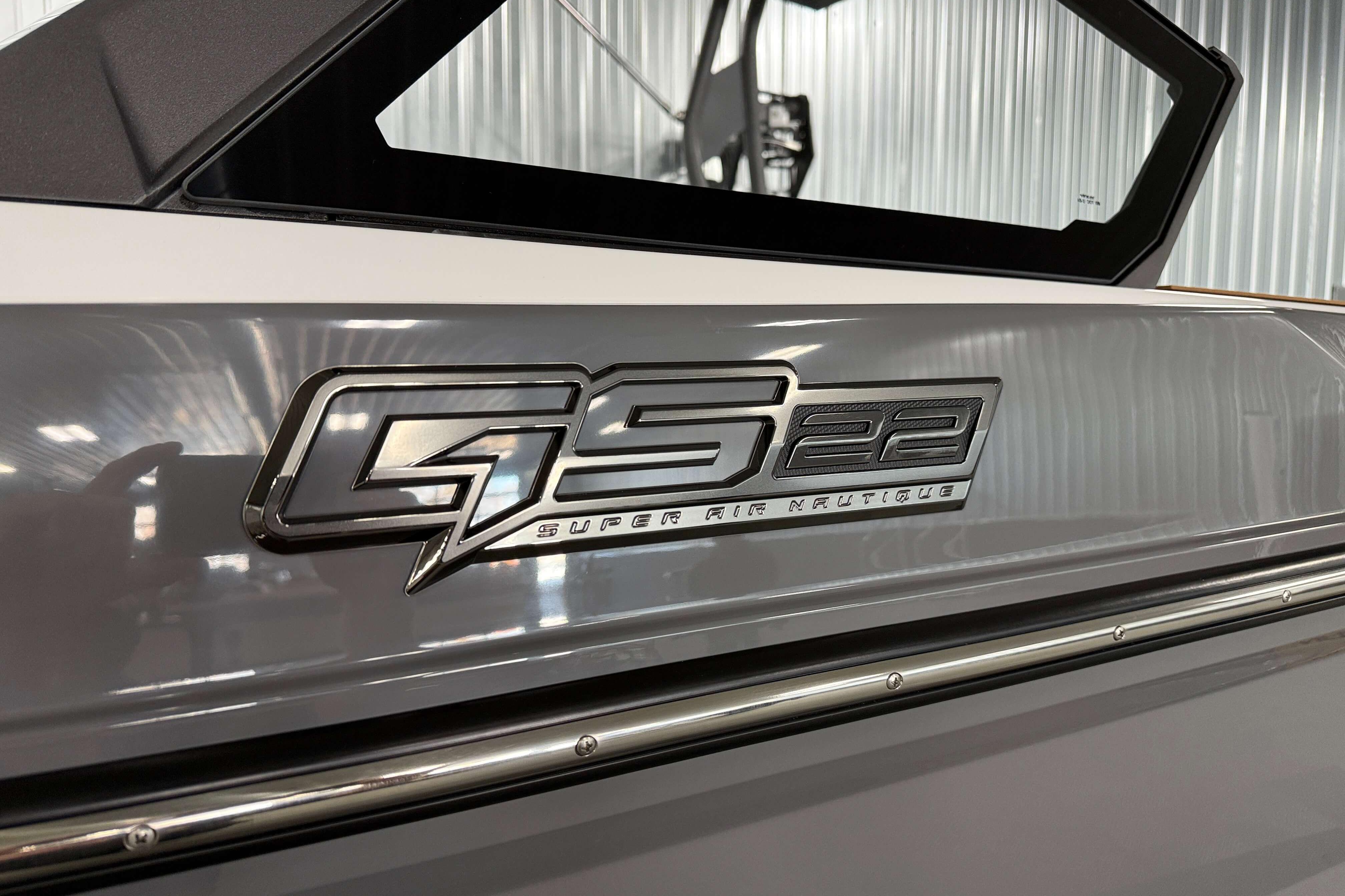 2026 Nautique Super Air Nautique GS22 logo on boat exterior.